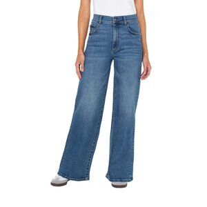 NWT Well Worn Women's Denim Wide Leg High Rise Blue Jeans Size 16 $60 10HL292